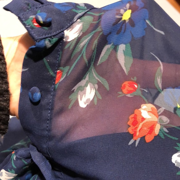 Lulus Floral Dark Navy Blue Midi Dress - Picture 12 of 14